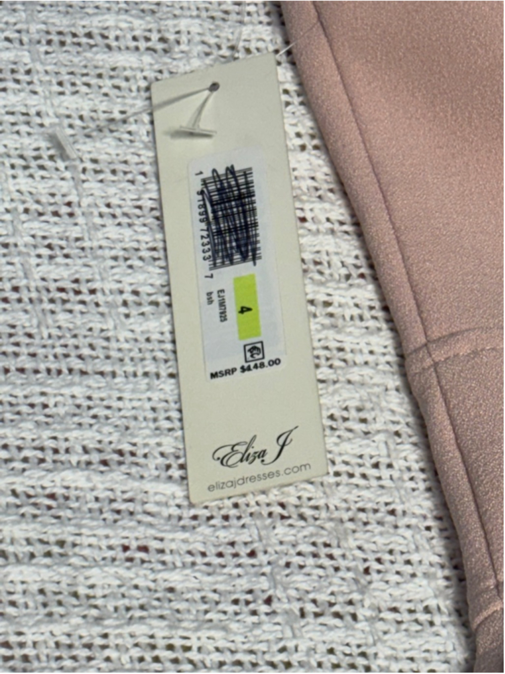 NWT Eliza J Blush Pink Textured Midi Dress | Size 4 Sleeveless Pocket A-Line - Picture 9 of 11